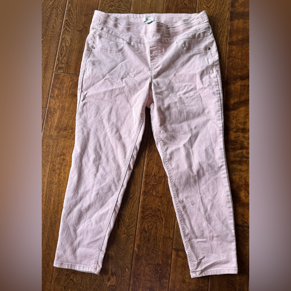 Pink ankle cropped pants 14